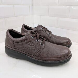 Propet Sz 11.5 Villager Brown Pebbled Leather Walking Comfort Shoe Lace Up EUC